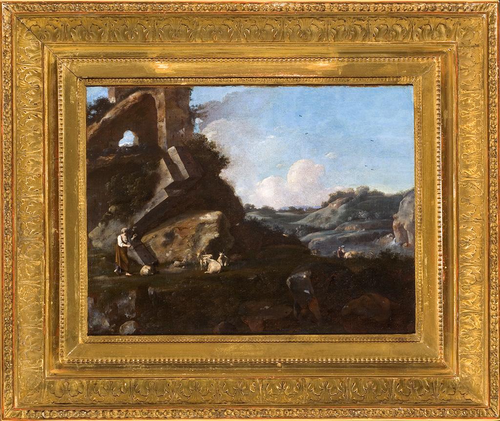 Paysage avec des ruines