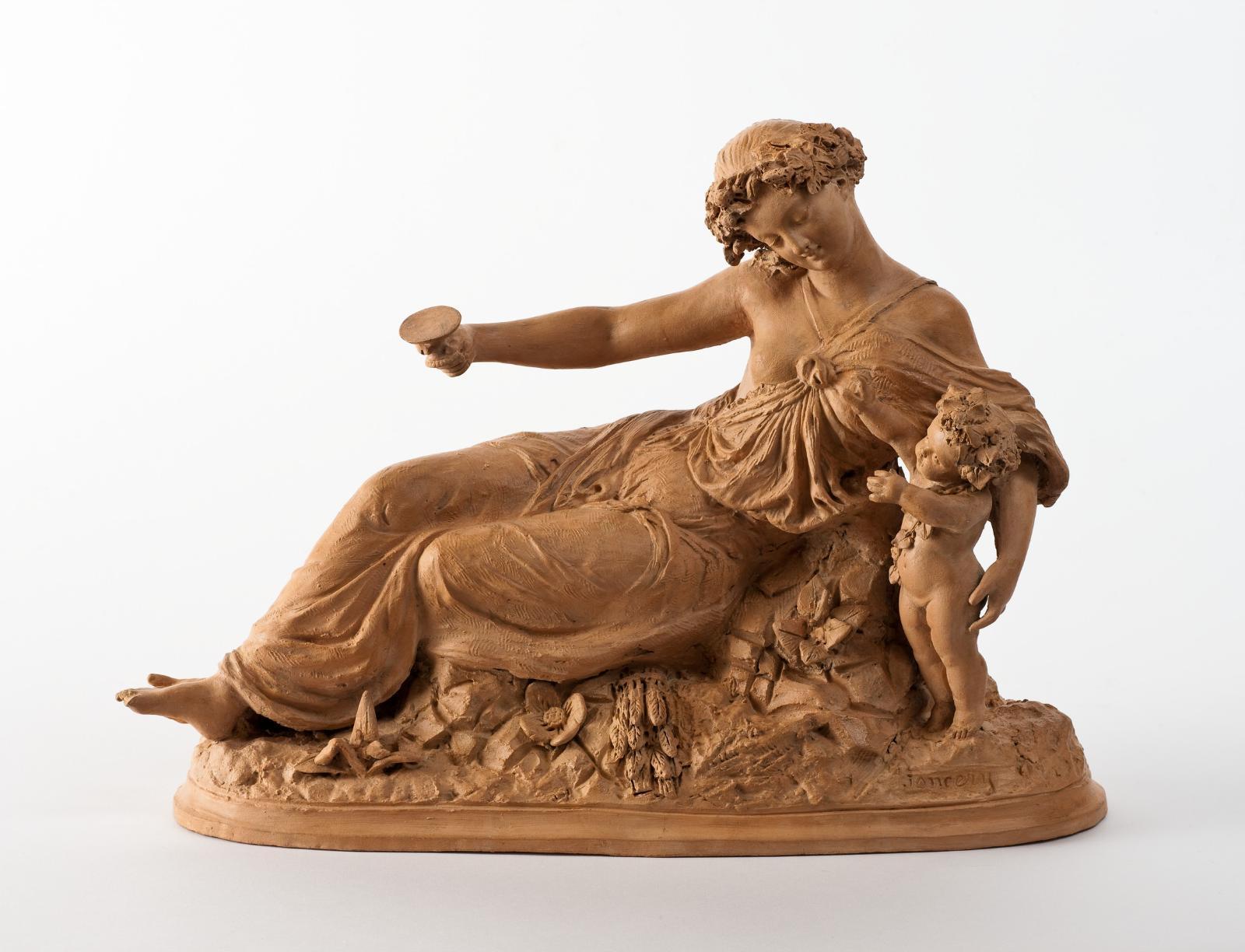 Bacchante et putto