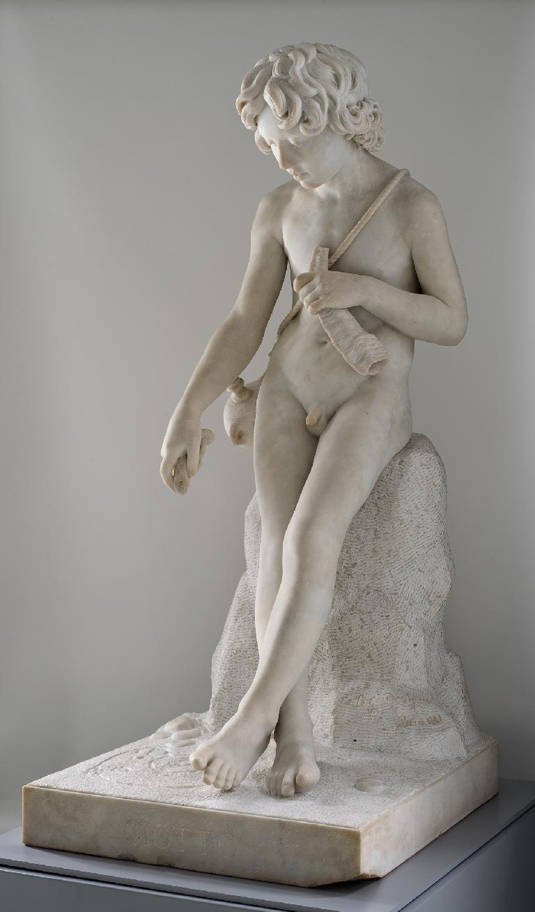 Giotto traçant sur le sable une tête de bélier