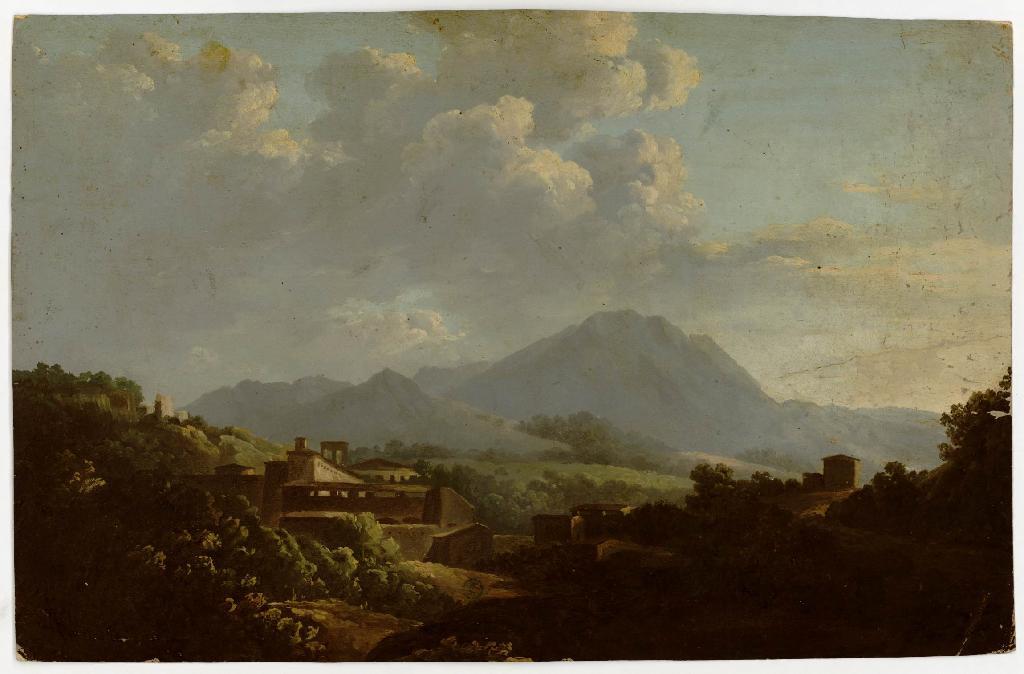 Paysage montagneux avec des fabriques (étude)