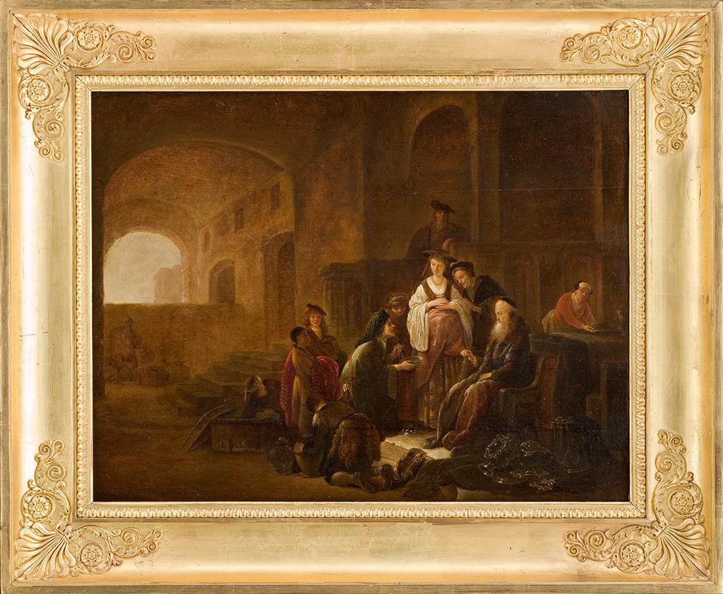 Éliezer offrant à Béthuel, père de Rebecca, les présents d’Abraham