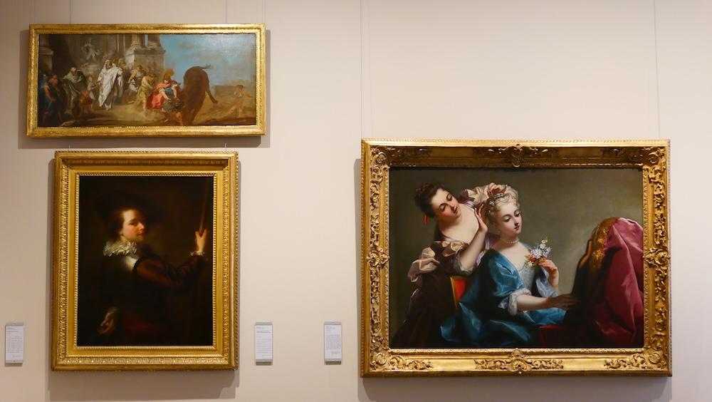 Photo du mur où est accroché le tableau la toilette de Jean Raoux