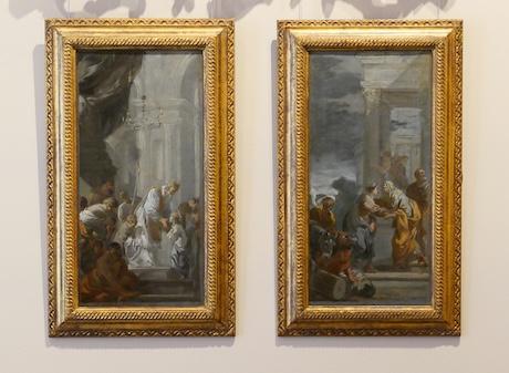 Photo des 2 esquisses de la présentation de la vierge au temple et la visitation de Sébastien Bourdon